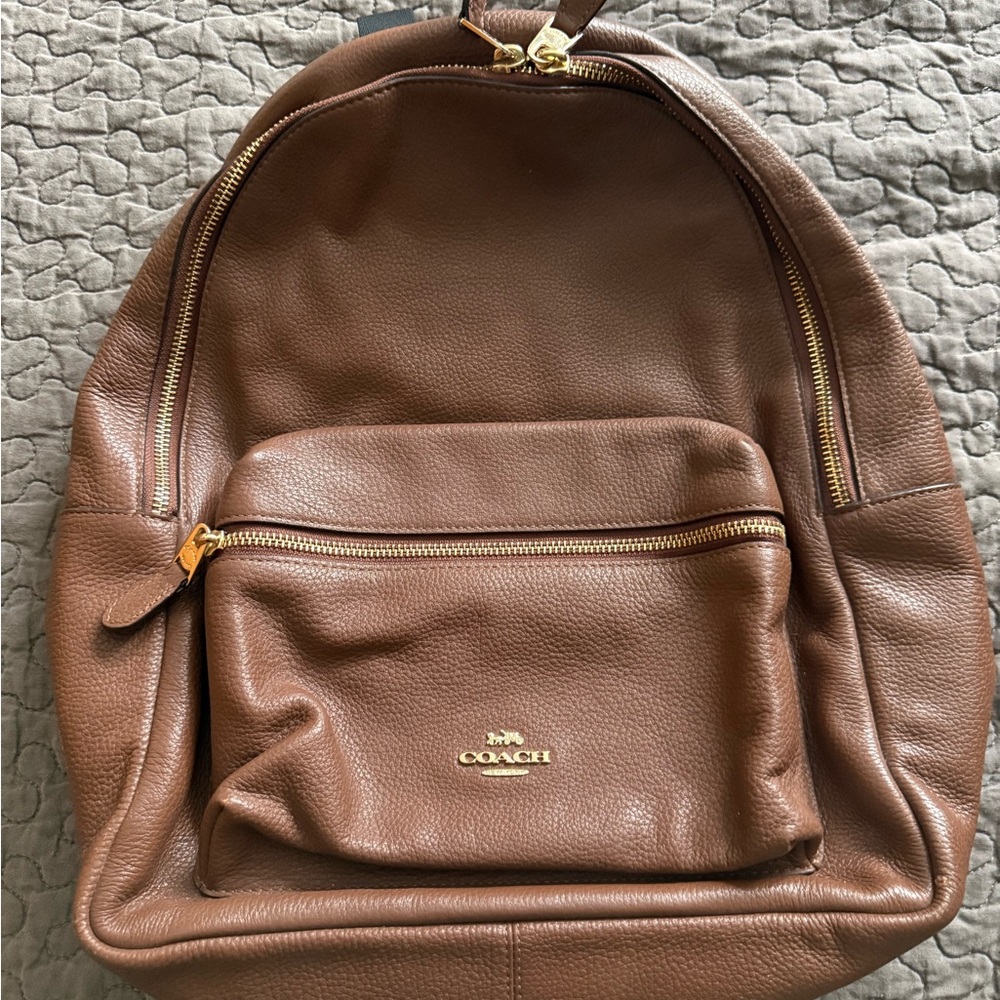 Coach Charlie Tan Leather Backpack